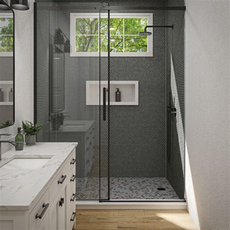 STAINMASTER Emperor Ash 11-in x 13-in Matte Ceramic Penny round Mosaic ...