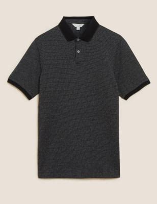Slim Fit Pure Cotton Textured Polo Shirt