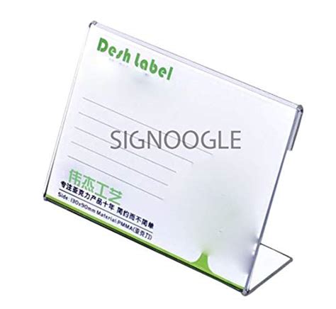 Buy SIGNOOGLE Acrylic L Shape Price Name Card Plate Menu Sign Display ...