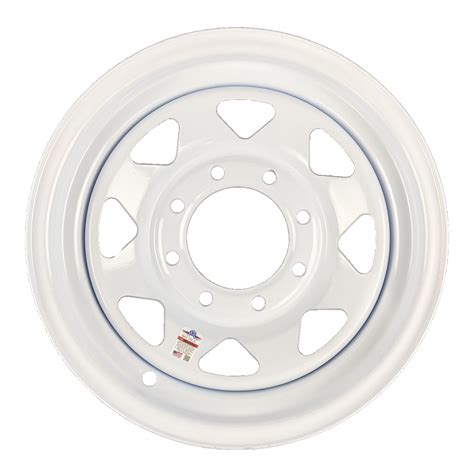 16 x 6 Steel Wheel White Spoke 8 x 6.5 - Apex Trailer Supply