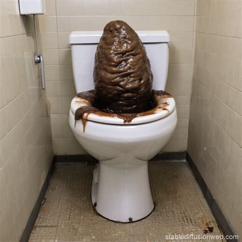 Toilet with Humongous Feces | Stable Diffusion Online