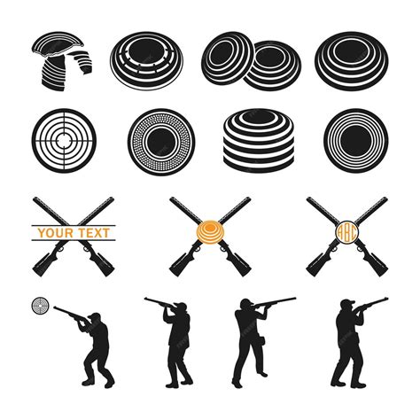Clay target shooting silhouette collection clay pigeon shooting clipart ...