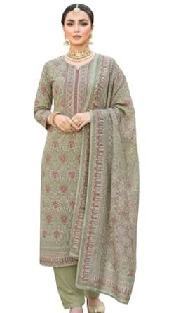 Buy Pashmina Unstitched Suit, Woolen Dress Material, Winter Wear Suits ...