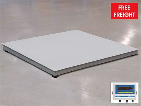 Stainless Steel Low Profile Floor Scale - 4 x 4', 10,000 lbs x 2 lbs H ...