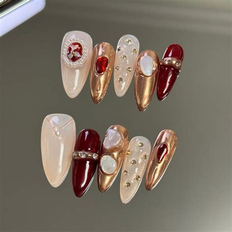 Bloody Renaissance Nails Press on Short Customized Handmade Press Ons ...