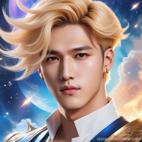 Blonde-haired ATEEZ Leader in Hyper Realism | Stable Diffusion Online