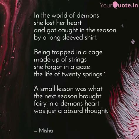 In the world of demons sh... | Quotes & Writings by Survi Dutta | YourQuote
