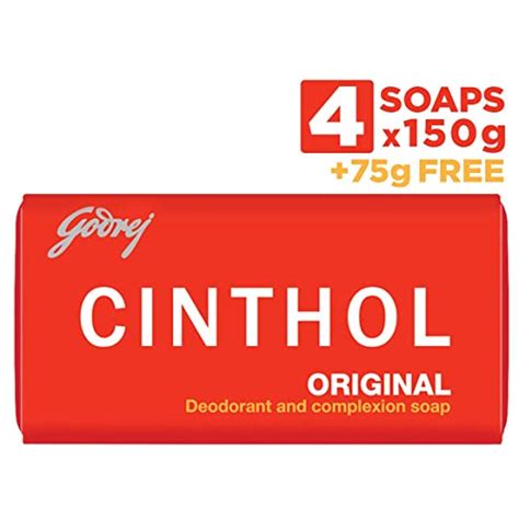 Buy Cinthol Original Bath Soap, 150g (Pack of 4) + 75g FREE - 99.9% ...