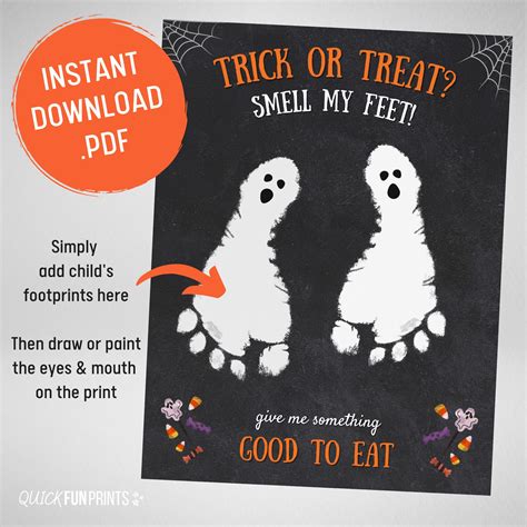 Trick or Treat Smell My Feet, Halloween Printable, Halloween Personalized Gift, Halloween ...