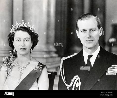 Queen Elizabeth II with husband Prince Phillip in his 'Admiral of the Fleet' uniform Stock Photo ...