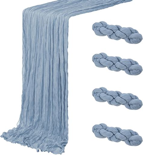 Amazon.com: 4 Pack Dusty Blue Cheesecloth Table Runner 20 x 120 inch ...