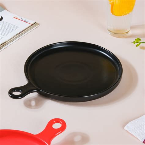 Oven Baking Plate With Handle Black 8 Inch Online - Premium Platter ...