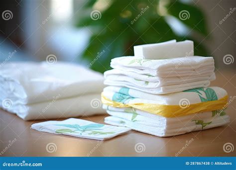 Close-up of Clean Baby Wipes and Diapers Stock Photo - Image of ...