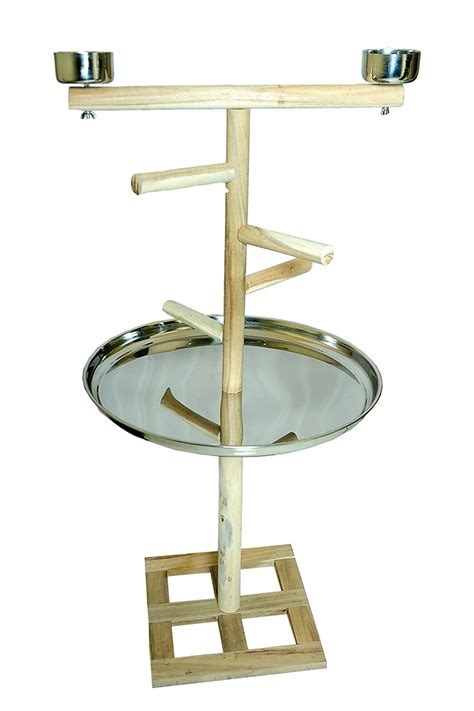 KSK Wood Larg Parrot Macaws, Cockatoo Bird Stand (Grey): Amazon.in: Pet ...