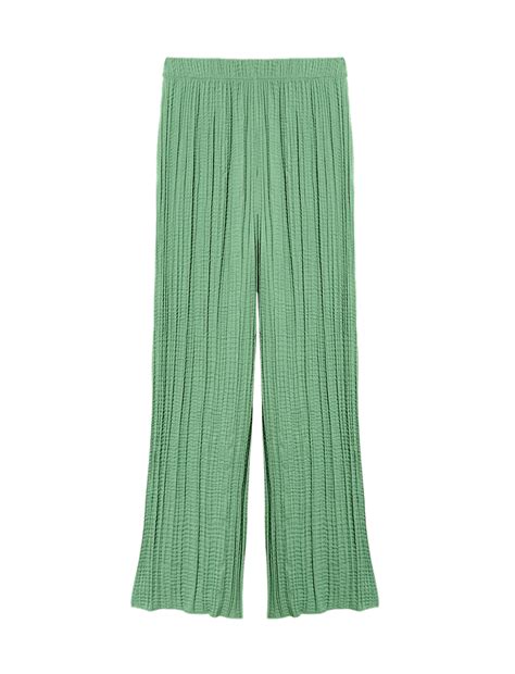 Buy Plisse Wide Leg Trousers at Marks & Spencer