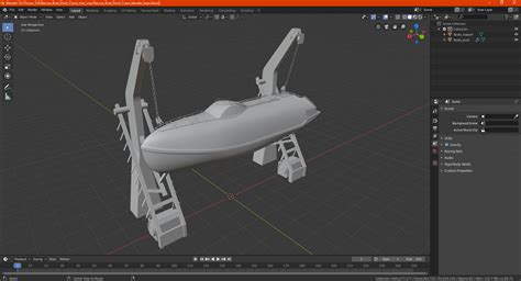 3D Rescue Boat Davit Crane model | 3D Molier International