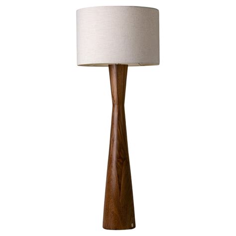 Organic Modern Floor Lamp Natural Wood Handmade Fluted Shade For Sale ...