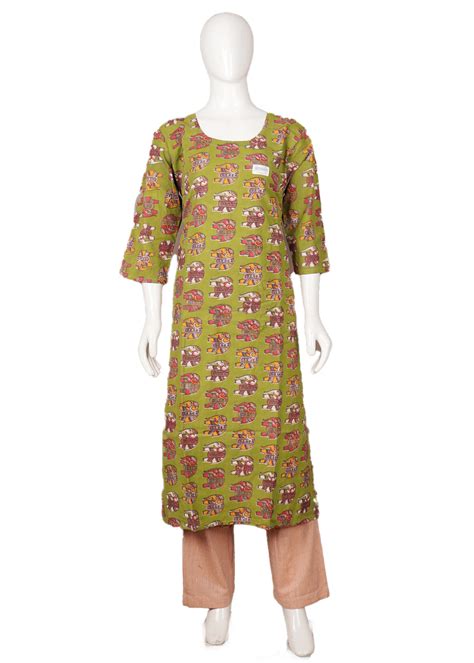 Handloom kalamkari long top – TGSCO Handlooms