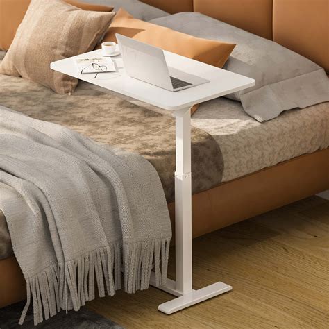 ACTIVESIT White 28"x16" Adjustable Overbed Bedside Table with Wheels ...