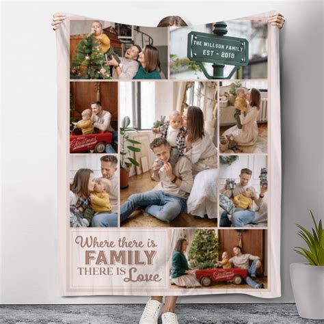 Personalized Family Picture Blanket, Blanket With Pictures Of Family ...