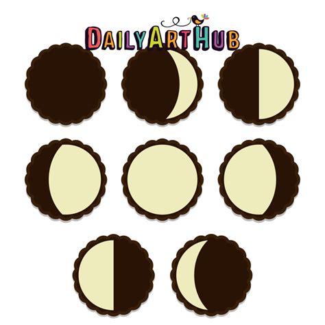 Cookie Moon Phases Clip Art Set – Daily Art Hub // Graphics, Alphabets & SVG - Moon Phases Clip Art