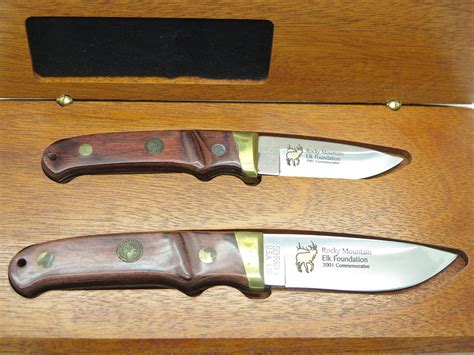 2001 Schrade PH-1 Elk RMEF Limited Fixed Blade Hunting Knife Set in Case - ePrague, LLC
