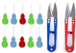 Kunfaya 10 Pc Needle Threader Picker + 2Pc Sewing Scissors Thread ...