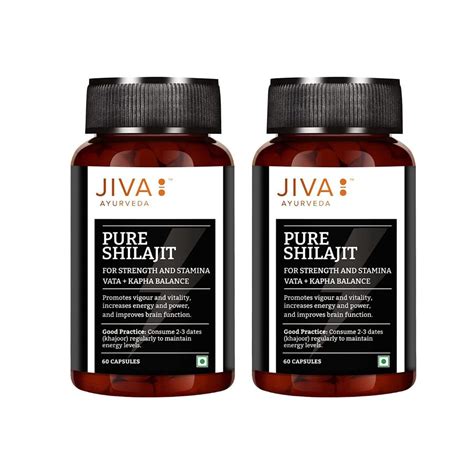 Jiva Ayurveda Pure Shilajit- 60 * 2 Capsules | Boosts Stamina and ...