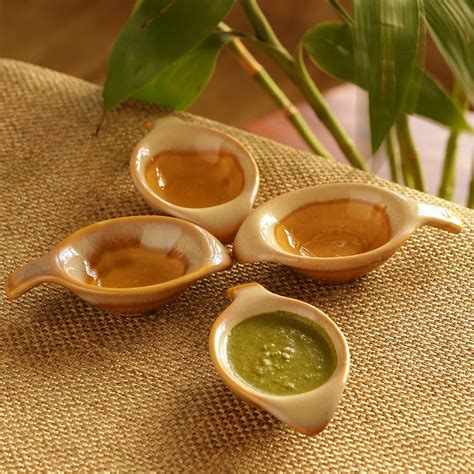 Buy ExclusiveLane Dual-Glazed Studio Pottery Ceramic Solid Chutney Bowl ...