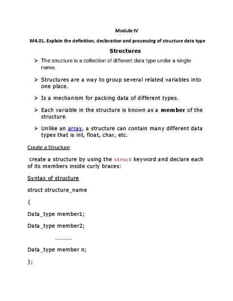 Image result for Structure Definition vs Declaration in C