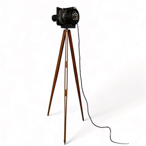Upcycled Vintage Theater and Stage Spotlight Floor Lamp: Wooden Tripod ...
