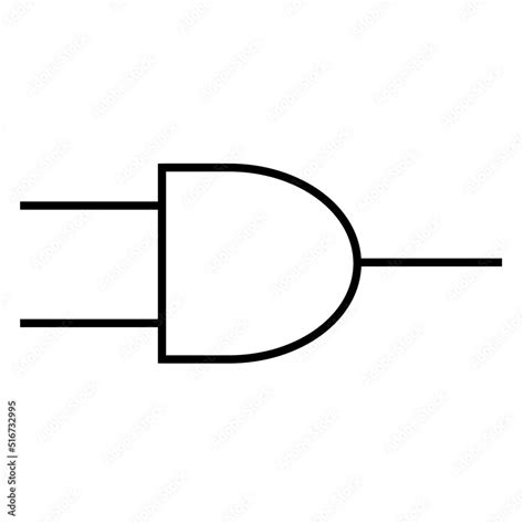 and logic gate symbol (logic gate) - electronic symbol with black color isolated on white Stock ...
