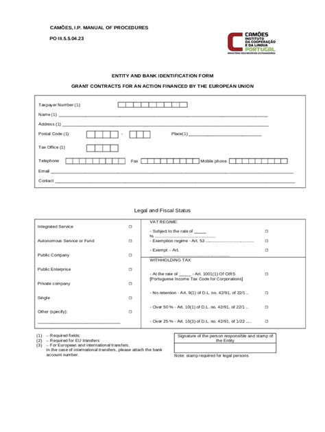 ENTITY AND BANK IDENTIFICATION Doc Template | pdfFiller