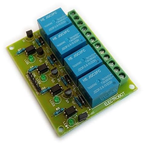 Electrobot 4 Channel 5V Relay Module Module with Optocoupler Low Level ...