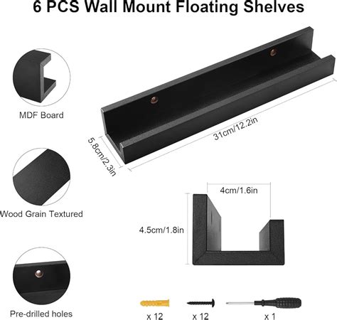 Heimera Vinyl Record Shelf Wall Mount, 6 Pack 12 inch Album India | Ubuy