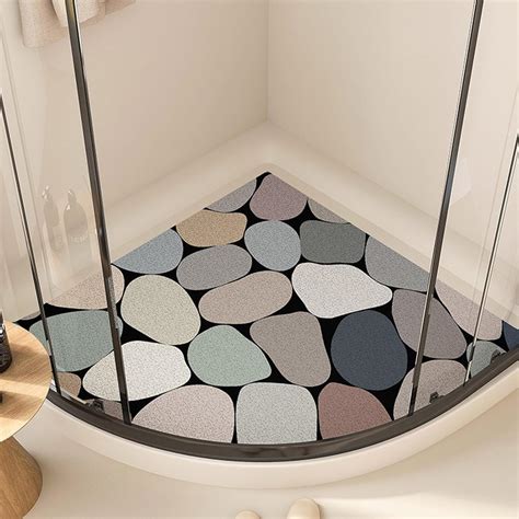 Amazon.com: EUPXRHY Anti Slip Corner Shower Mat with Drainage Holes ...