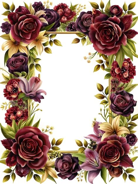 Floral frame flower outline flower backgrounds | Premium AI-generated ...