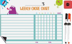 Inkdotpot Magnetic Whiteboard Weekly Chores Charts Chore Chart for ...