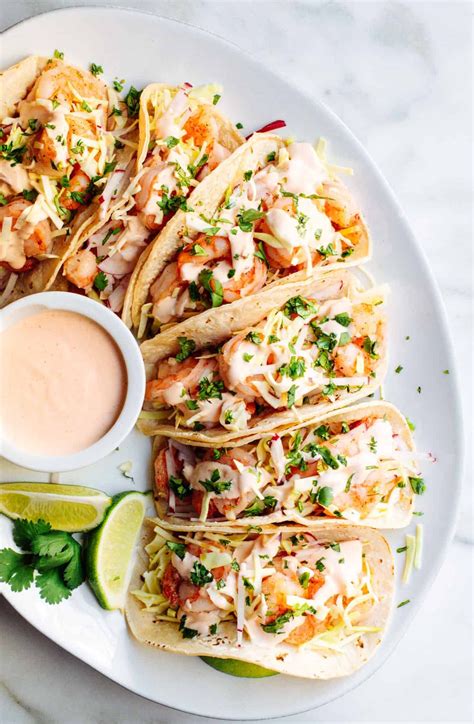Easy shrimp tacos crunchy slaw creamy sauce pinch and swirl – Artofit