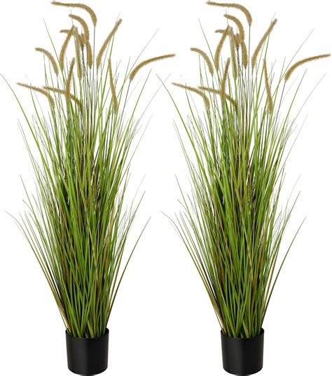 Amazon.com: KOL Artificial 4ft 2-Pack Horsetail Reed Grass, 47.2in ...