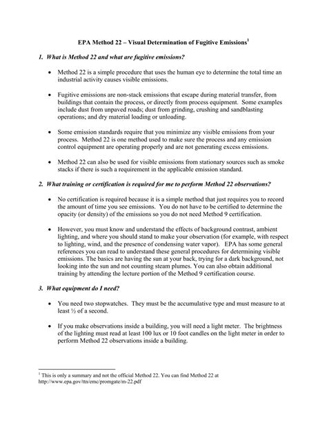 Epa Method 22 Form ≡ Fill Out Printable PDF Forms Online