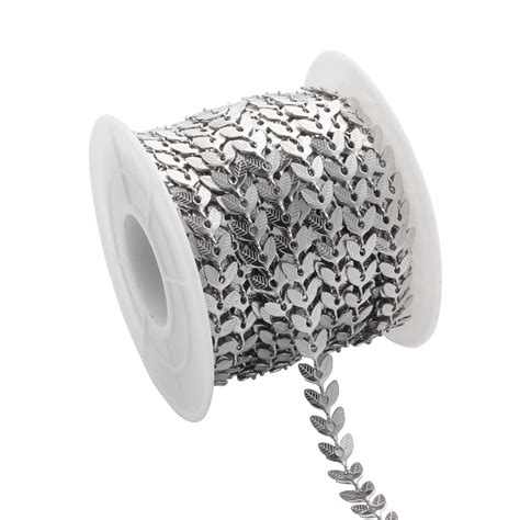 Umaokang 32 8 Feet Silver Stainless Steel Hollow Leaf Cable ...