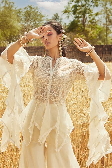 IVORY EMBROIDERED SHARARA SET – Ridhima Bhasin