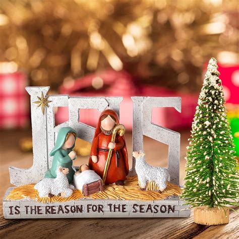 Buy Christmas Nativity Scene Figures, Holy Family Nativity Creche Set ...