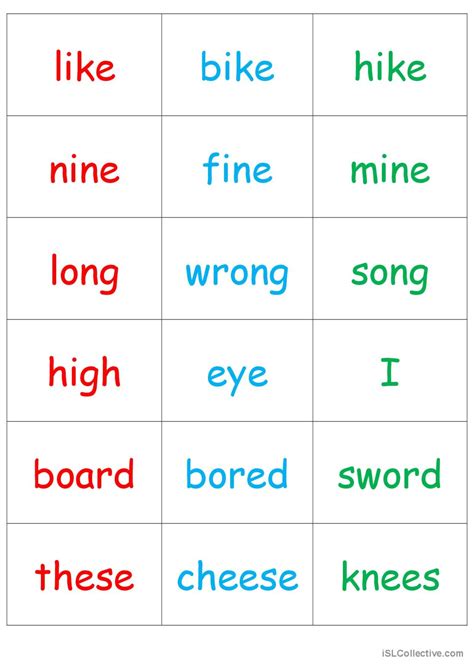 Long Vowel Rhyming Words at Freda Robert blog