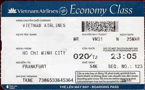 VIETNAM AIRLINES BOARDING PASS