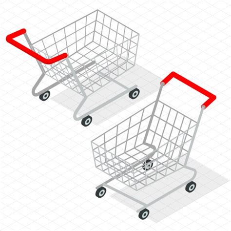 Cartoon empty metal shopping cart trolley Vector Image