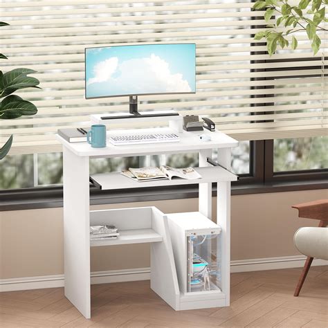 Small Computer Desk with Keyboard Tray 的图像结果