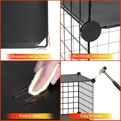 Buy HUBSON Wire Cube Storage Organizer, 20-Cube Metal Grids Storage ...