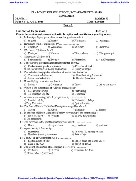 Image result for Commerce Question Paper 11th